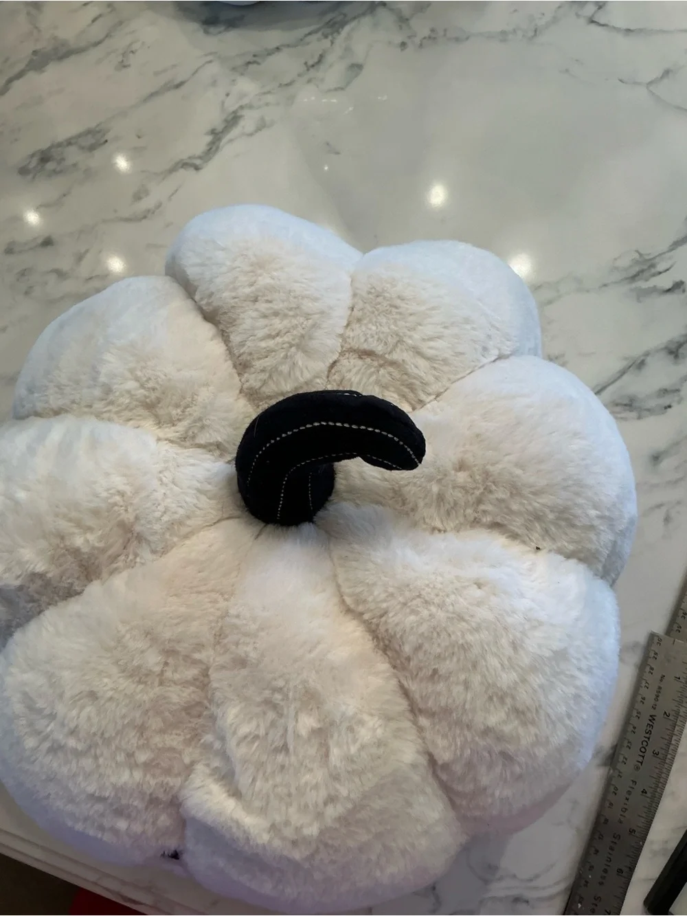 Martha Stewart White Plush Jack-O'-Lantern Pumpkin Hat